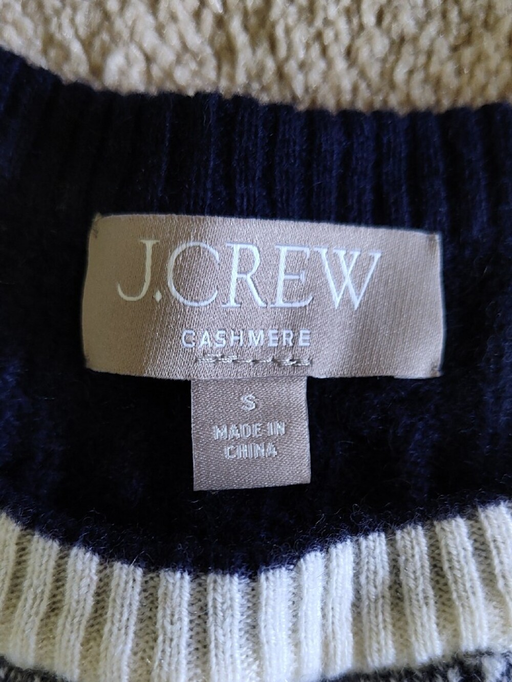 J. Crew Cashmere Navy and White Cable Knit Sleeveless Sweater - Picture 5 of 10